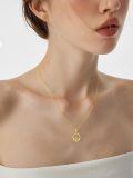 TOUPOP 14K Gold Claddagh Pendant Necklace, Irish Heart Celtic Jewelry Gift-0-2