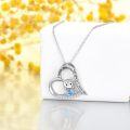 wholesale 925 Sterling Silver Hippo Love You Forever Pendant Necklaces Gifts for Women-0-2