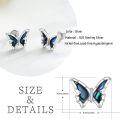 wholesale 925 Sterling Silver Abalone Shell Butterfly Stud Earrings-0-3