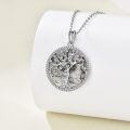 wholesale 925 Sterling Silver Green Turquoise Tree of Life Family Pendant Necklace for Mothers and Grandmothers-0-1