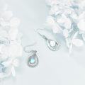 wholesale 925 Sterling Silver Teardrop Rainbow Moonstone Dangle Earrings for Women's Gifts-0-2