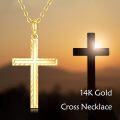 wholesale 14K Gold Simple Cross Pendant Necklace for Women - Elegant Religious-0-2