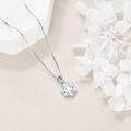 wholesale 925 Sterling Silver Heart-Shaped Flower Pendant with 2 CT D Color Moissanite and Chain - Mother's Day Gift-0-2