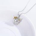 wholesale 925 Sterling Silver Cow Sunflower Pendant Necklace for Women Girls Gifts-0-1