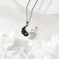 wholesale 925 Sterling Silver Yin Yang Pendant Necklace with Angel Wings for Couples-0-3