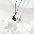 wholesale 925 Sterling Silver Yin Yang Pendant Necklace with Angel Wings for Couples-0-3