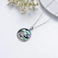 wholesale 925 Sterling Silver Abalone Shell Wolf Head Pendant Necklace s for Women-0-5
