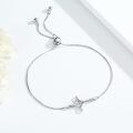 wholesale 925 Sterling Silver Cross with Yellow Stone Adjustable Friendship Bracelet - Christmas Gift for Her-0-4