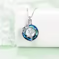 TOUPOP Sterling Silver Crystal Urn Necklace For Ashes Butterfly Hummingbird Memorial Jewelry-0-3