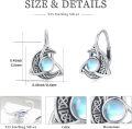 wholesale 925 Sterling Silver Celtic Moonstone Triquetra Stud Earrings - Vintage Irish  for Her-0-3