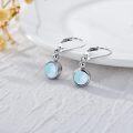 wholesale 925 Sterling Silver Turquoise Round Drop Dangle Leverback Earrings-0-10
