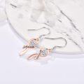 wholesale 925 Sterling Silver Heart-Shaped Survivor Ribbon Drop Earrings - Breast Cancer Awareness  for Women-0-4