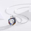 wholesale 925 Sterling Silver Dolphin Necklace with Rainbow Crystal for Women Mothers Day Gifts-0-1
