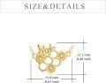 wholesale 14K Gold Honeycomb Bee Charm Necklace with Cubic Zirconia and Adjustable Length (18-20)-0-4