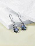wholesale 925 Sterling Silver Teardrop Paua Shell Leverback French Wire Bohemian Drop Earrings-0-2