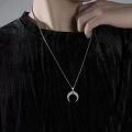 wholesale 925 Sterling Silver 925 Horned Moon Necklace with Celtic Knots for Men and Women -0-1