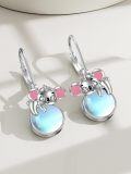 wholesale 925 Sterling Silver Koala Moonstone Drop Earrings Gifts for Women-0-2