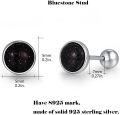wholesale 925 Sterling Silver Black Druzy Round Stud Earrings with Twisted Post - Small Size 5MM-0-1