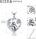 wholesale 925 Sterling Silver Heart-Shaped Pet Urn Necklace with Funnel Filler Kit for Ashes Pendant Jewelry for Women Daughter and Friends-0-5