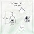 wholesale 925 Sterling Silver Love You Forever Penguin Heart Pendant Necklace Gift for Women-0-3