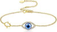wholesale 14K Gold Evil Eye Chain Bracelet - Christmas Gift for Her-H-Evil Eye