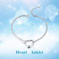 wholesale 925 Sterling Silver Open Heart Tree Branches Bird Ankle Chain Jewelry for Women Girls-0-3