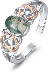wholesale 925 Sterling Silver Celtic Knot Rings Wholesale With Red Garnet-multi-moss
