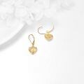 wholesale 14k Gold Filigree Heart Lever Back Earrings-0-1