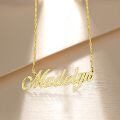 TOUPOP 10k/14k/18k Solid Gold Custom Name Necklace For Women-0-2