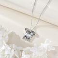 wholesale 925 Sterling Silver Pug Dog Heart Charm Pendant Necklace Gifts for Women Girls-0-4