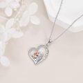 wholesale 925 Sterling Silver Heart-Shaped Love Pendant Necklace with Engraved I love you forever - Perfect Gift for Mothers & Daughters on Mother's Day-0-3