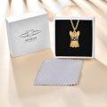 wholesale 925 Sterling Silver & Gold Filled French Bulldog Pendant with Cubic Zirconia, Heavyweight Intricate Detailed Jewelry Gift-0-5