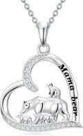 wholesale Mama Bear Necklace 925 Sterling Silver Mom Necklace Mother Daughter Pendant Mom Jewelry Christmas Gifts For Women -0-0