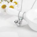 wholesale Sterling Silver Stone Cute Sloth Pendant Necklace for Women Girls Gifts-0-24