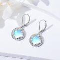 wholesale 925 Sterling Silver Blue Moonstone Cubic Zirconia-Shaped Filigree Drop Earrings for Women Gift Ideas-0-1
