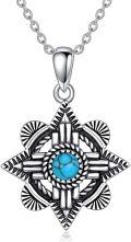 wholesale 925 Sterling Silver Turquoise Star Pendant Necklace for Women Bohemian Style Western s-0-0
