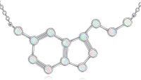 wholesale 925 Sterling Silver Opal Molecule Structure Necklaces - Science  for Women-White