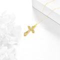 wholesale 18k Gold Plated Cubic Zirconia Cross Pendant Necklace for Women Girls Mothers Wives-0-3