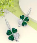 wholesale 14K Gold Plated Sterling Silver Round Natural Jade Earrings for Women-0-12