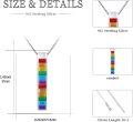 wholesale 925 Sterling Silver Rainbow Crystal Pendant Necklace LGBTQ+ Pride s-0-2
