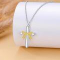 wholesale 925 Sterling Silver Cross Bow Cremation Urn Keepsake Pendant Necklace-0-2