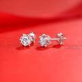 wholesale 14k White Gold Snowflake Moissanite Stud Earrings-0-2