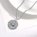 wholesale 925 Sterling Silver Compass Pendant Necklace  with Cubic Zirconia for Men & Women - Graduation Gift Idea-0-1