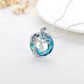 wholesale 925 Sterling Silver Blue Crystal Tree of Life Initial Necklace Family Letter Pendant Birthday Mother s Day Gifts for Her-0-136