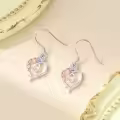 TOUPOP Sterling Silver Rose Heart Butterfly Initial O Drop Dangle Earrings-0-3