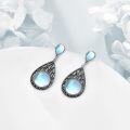 wholesale 925 Sterling Silver Teardrop Moonstone Leverback Dangle Earrings-0-1