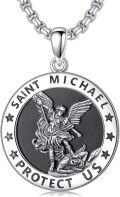 wholesale 925 Sterling Silver St Michael Angel Protect Us Medal Pendant Necklace s for Men & Women-0-0