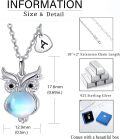 wholesale 925 Sterling Silver Blue Moonstone Owl Pendant Necklace for Women Girls  48cm Chain Length-0-3