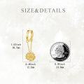 wholesale 925 Sterling Silver Gold Plated Sunflower & 4-Leaf Clover Dangle Huggie Earrings for Women-0-4