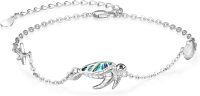 wholesale 925 Sterling Silver Abalone Shell Sea Turtle Charm Bracelet Adjustable s for Women-03 Turtle bracelet